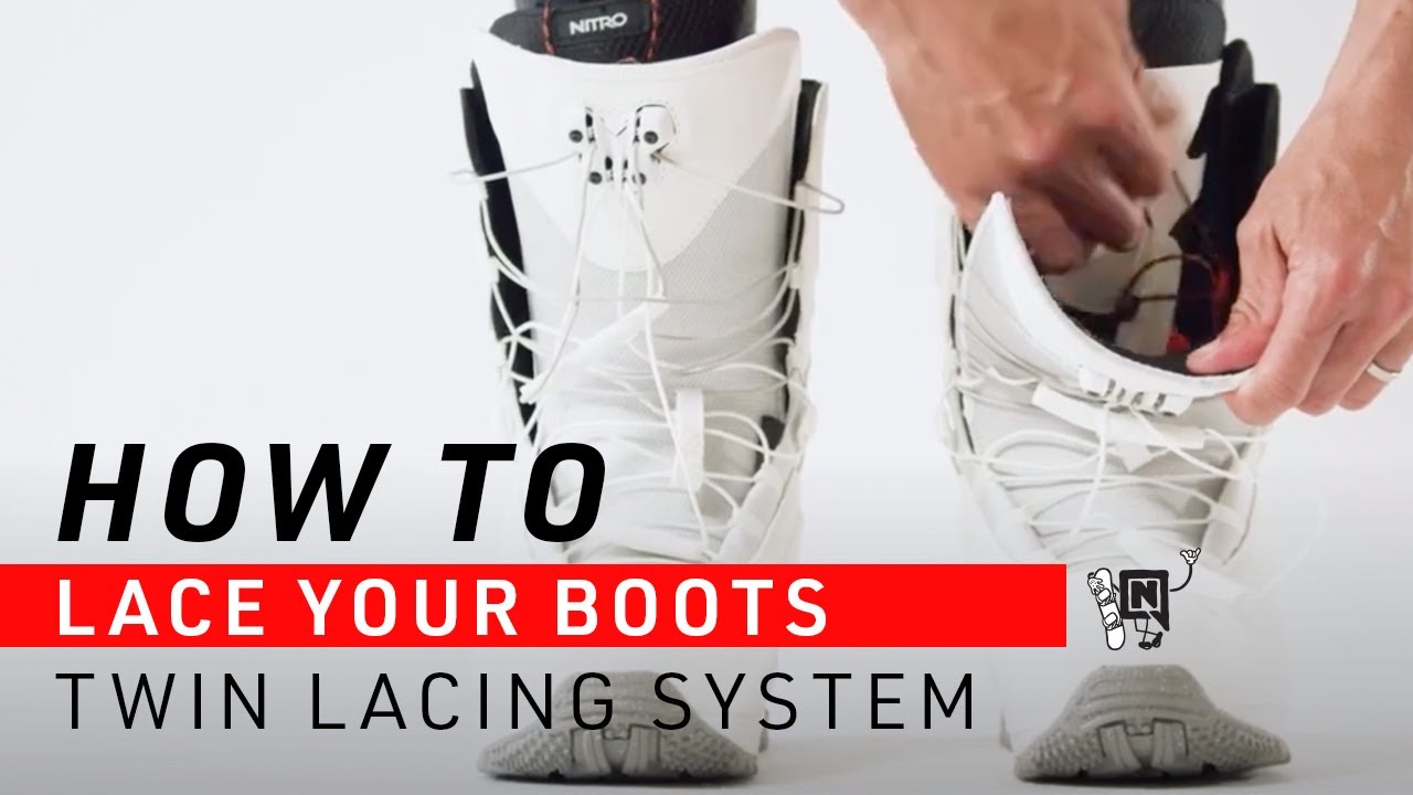 加载视频：How To Put On Snowboard Boots with TLS (Twin Lacing System)